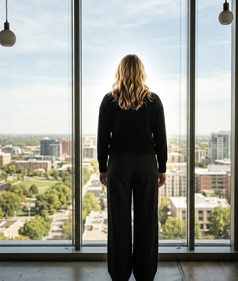 Bree looking over city