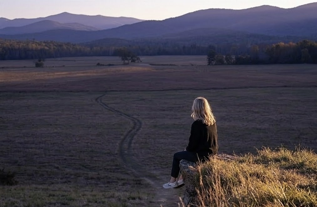 An open landscape at dusk