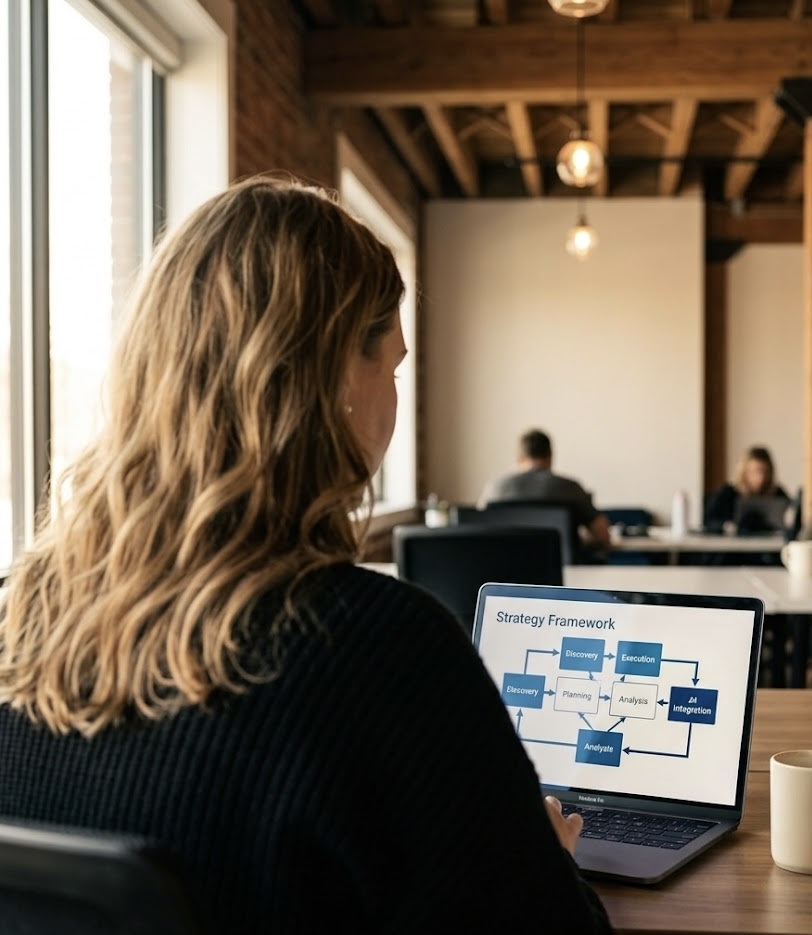 Planning a workflow on a laptop
